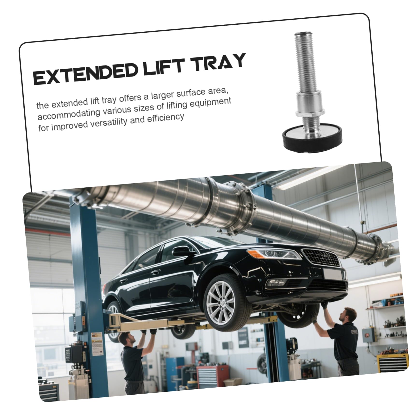 Accesorios para Elevador Bandeja Protectora Extendida de Goma para Elevadores de Automóviles Superficie Antideslizante de Metal y Goma Resistente para Uso Industrial y Comercial