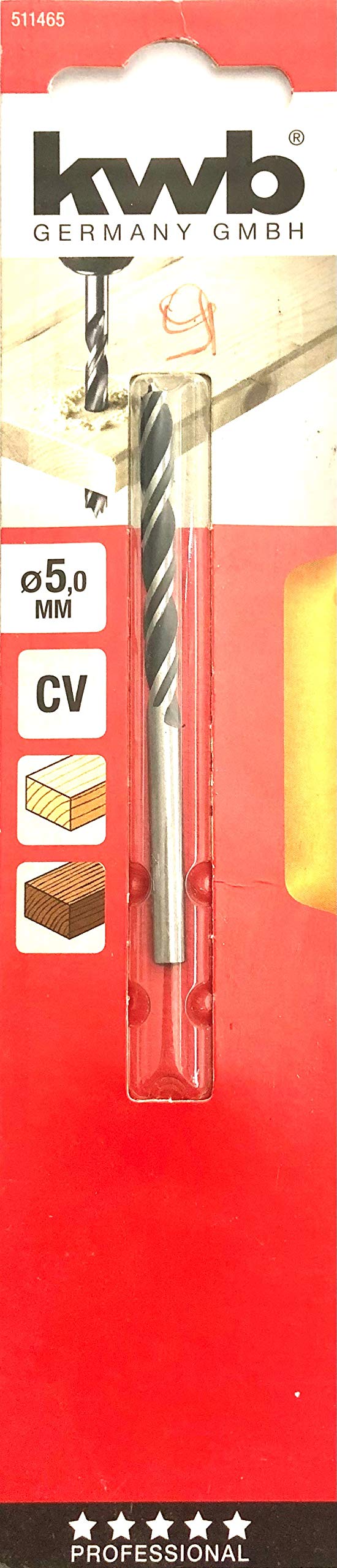 Punta Per Legno KWB 512005 - HSS-M2, 5 Mm, Con Barra Di Profondità Regolabile, Per Legni Duri E Teneri - Foto 7
