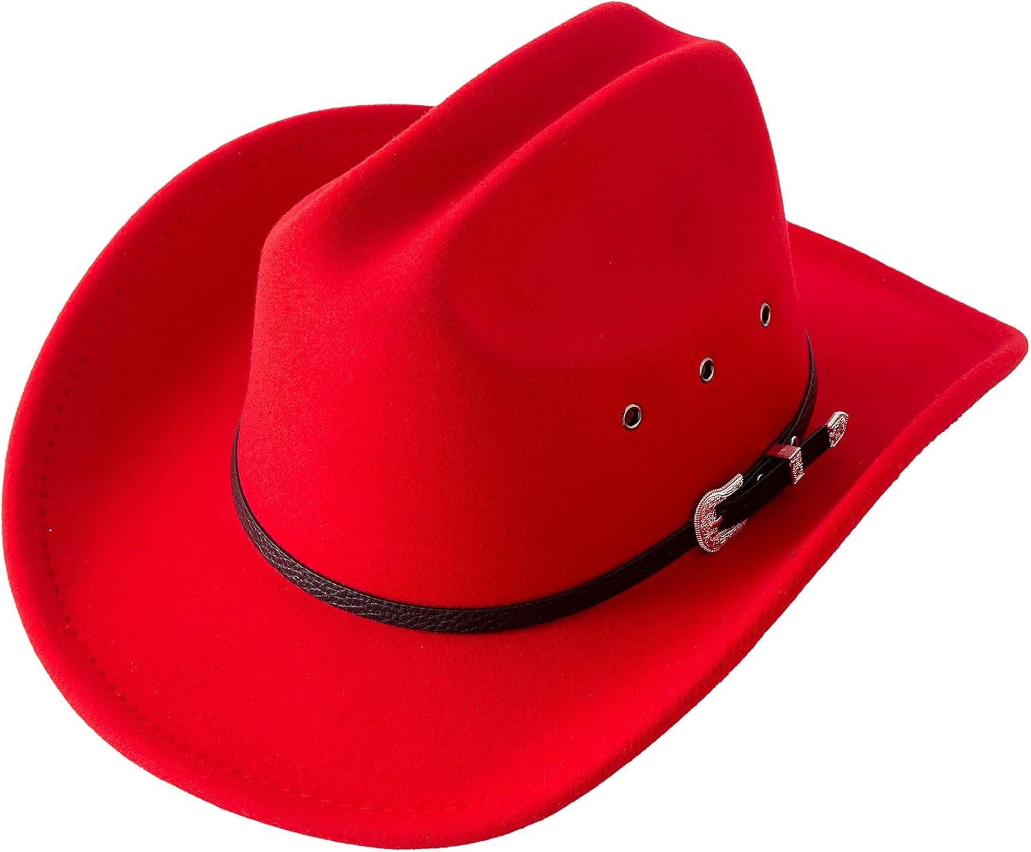 Jastore Kids Western Cowboy Cowgirl Hat Boys Girls Felt Fedora Hats with Buckle Belt