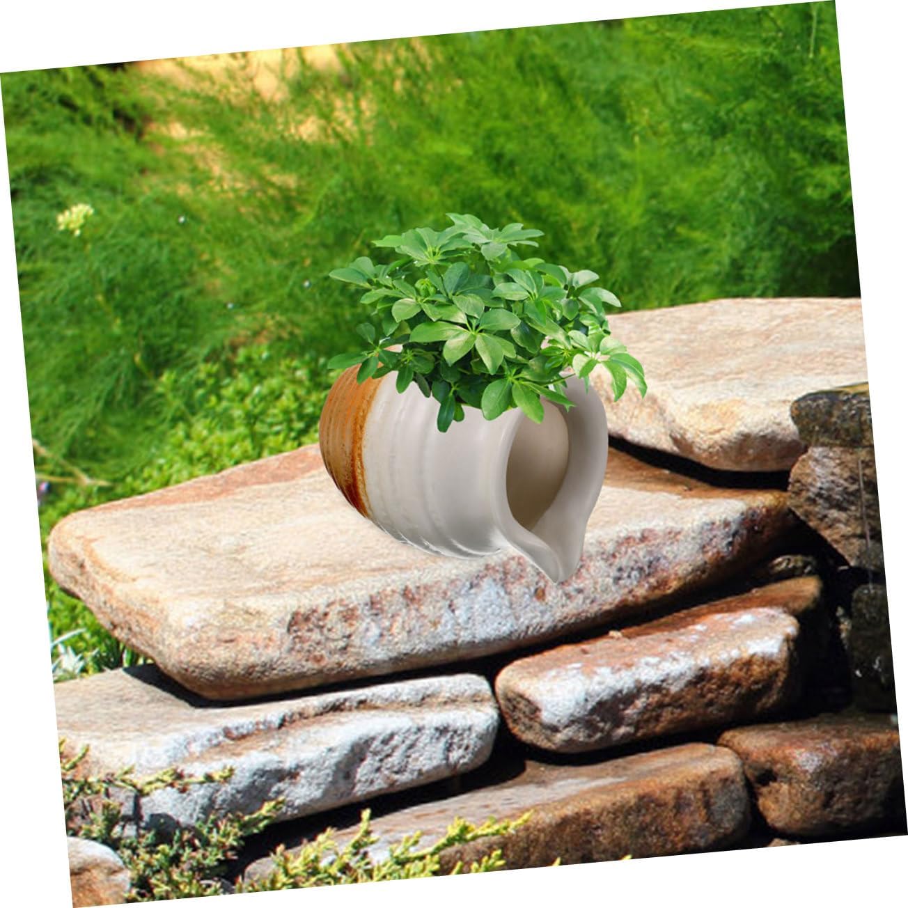 TOYANDONA Ceramic Water Circulation Jar Decorative Fountain for Indoor Outdoor Garden Landscape Waterfall Jar Pot Decor Relaxing Flowing Water Feature