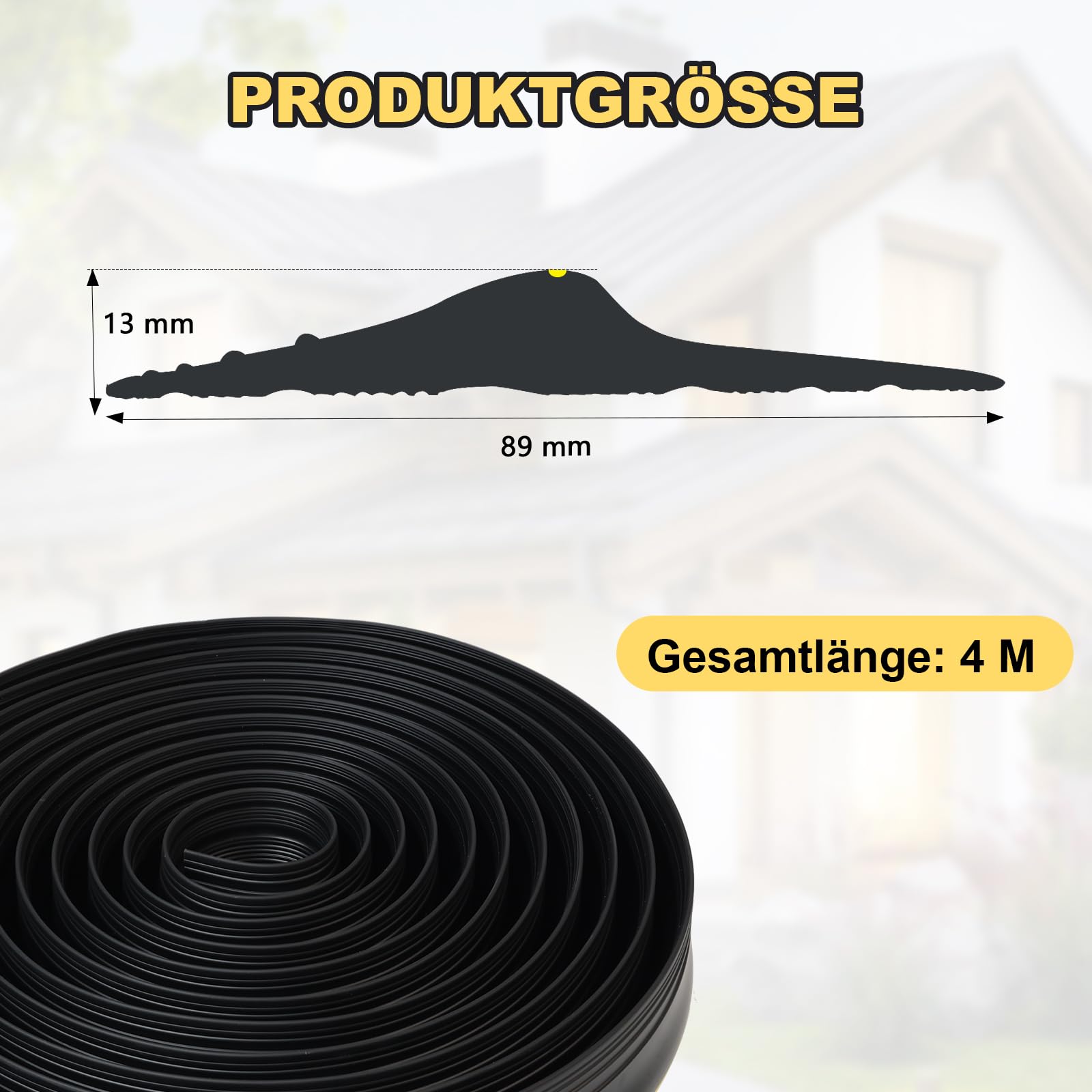 Joint d'étanchéité pour porte de garage 4M Caoutchouc Noir