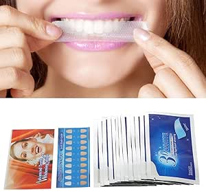 Zahnweiß Streifen,Bleaching Stripes,White Stripes,Zahnaufhellung Streifen,Mit Advanced No-Slip Technology,Home Bleaching Kit,28 Bleaching Strips Zahnweißstreifen,30 Minuten Anwendungszeit