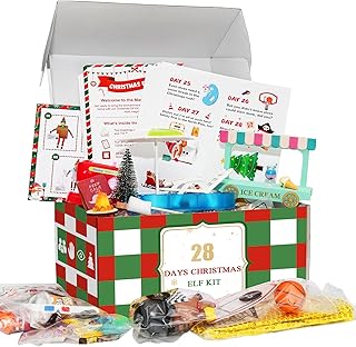 YFOMLLS Elf Kit Accessories 28 Days of Christmas 2025 for Elf Adventure Props & Activity Kits Christmas Elves Idea Gifts of 28 Days (Elf not Included)
