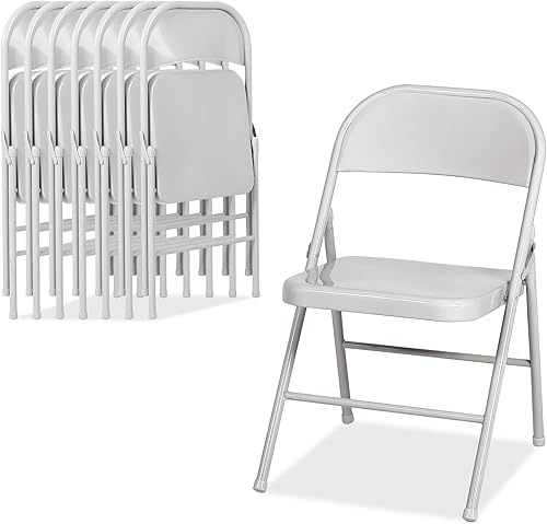 Miniatura 18 de VECELO Juego de 4 sillas plegables de metal, marco de acero con doble bisagra, fácil de plegar y apilar, para oficina, cocina, comedor, boda, patio