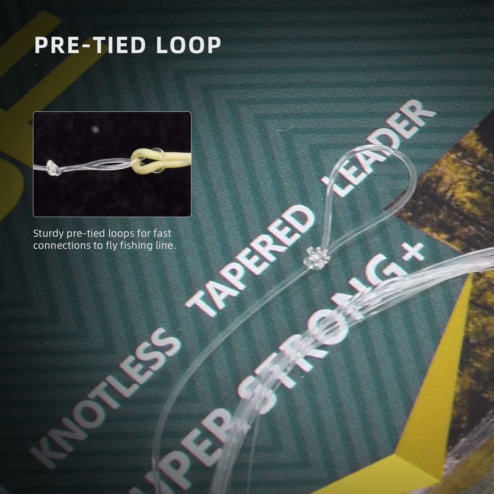 6PCS Pre Tied Loop Fly Tapered Leader Nylon Fly Fishing