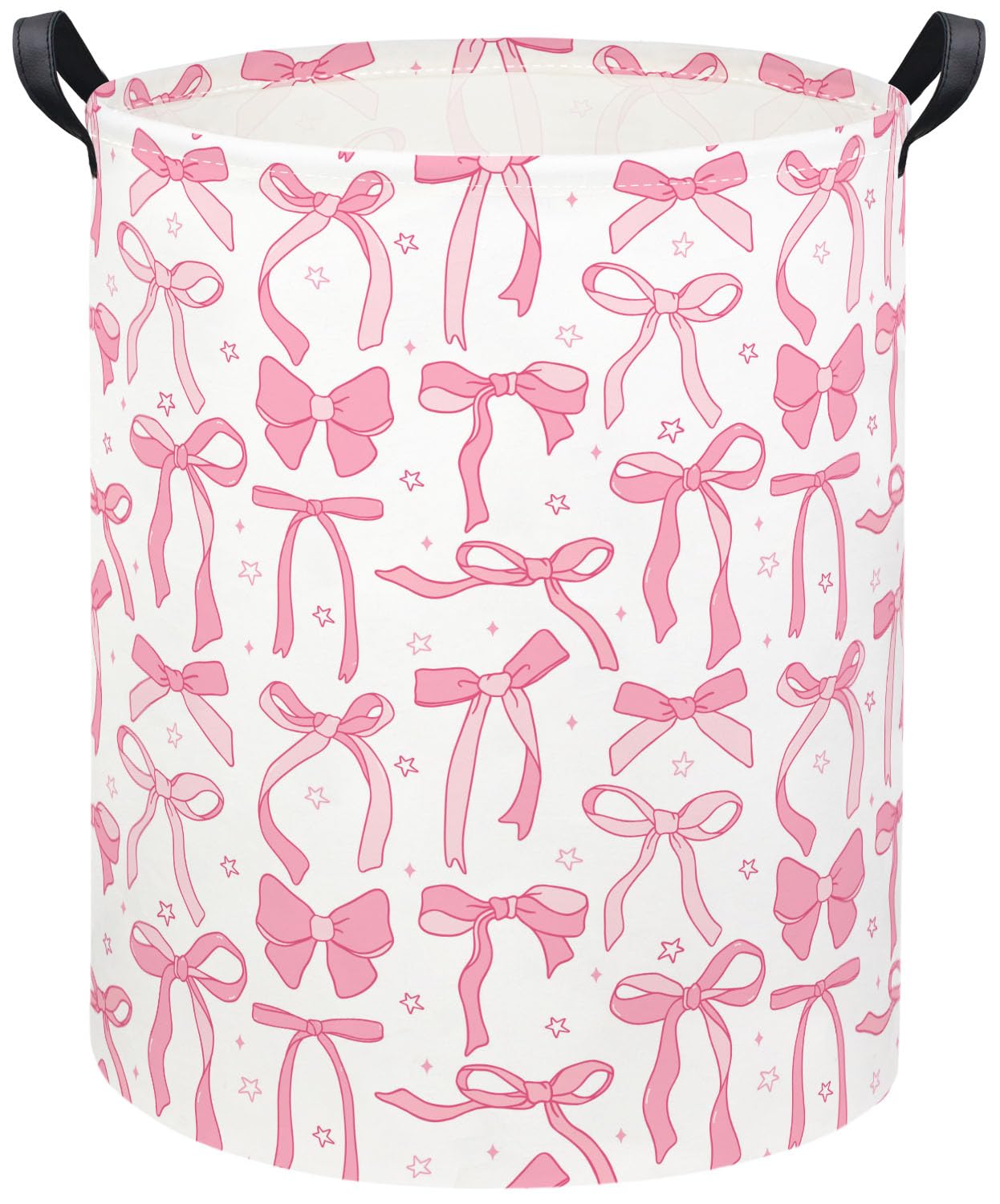Baby Laundry Basket Kids Hamper Toy Storage Bin for Boys Room Decor Baby Nursery Hamper Gift Baskets for Bedroom Bathroom(Pink Bowknot)