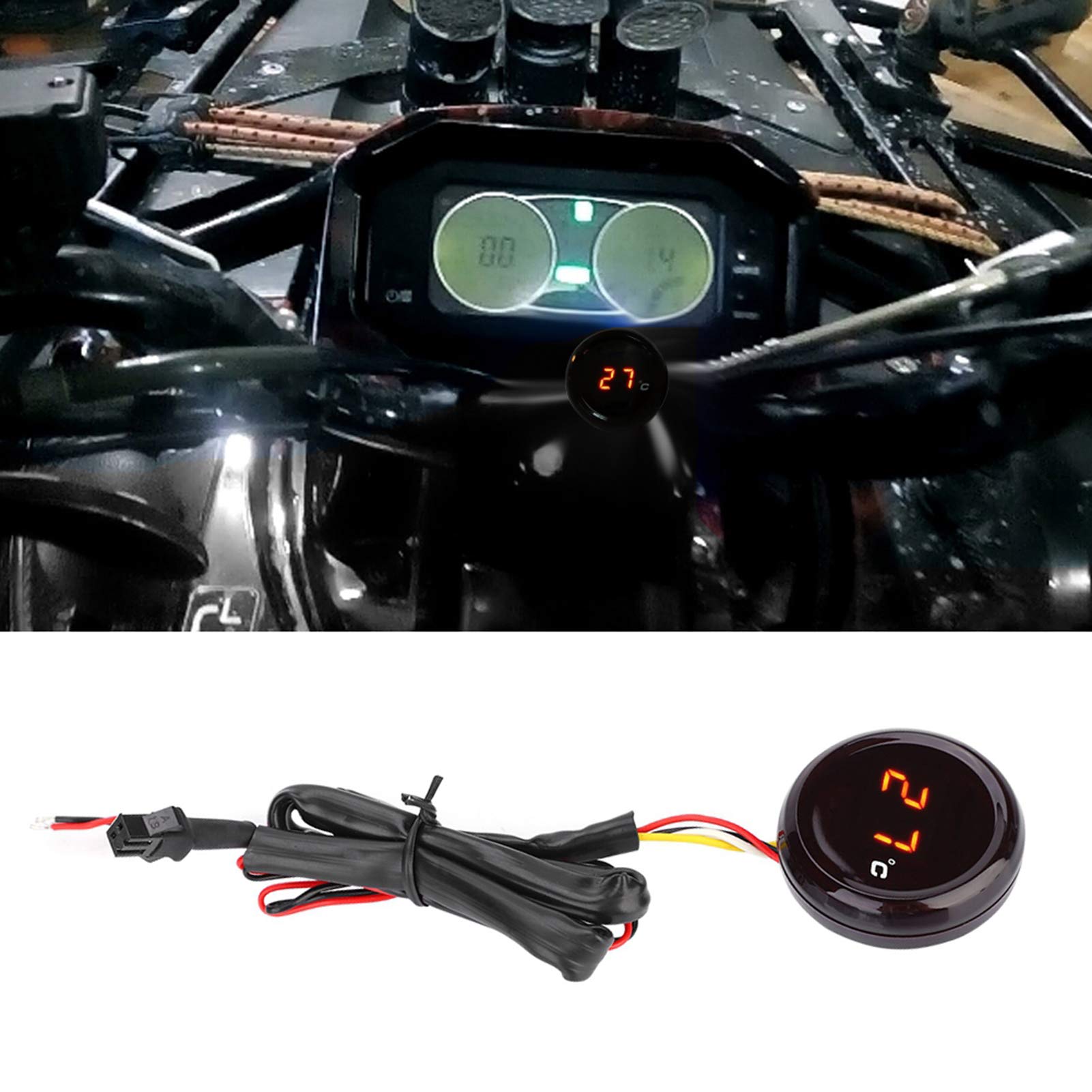 Termometro Digitale Per Moto - Indicatore Temperatura Acqua, 0-120°C, Avviso Lampeggiante, 12V