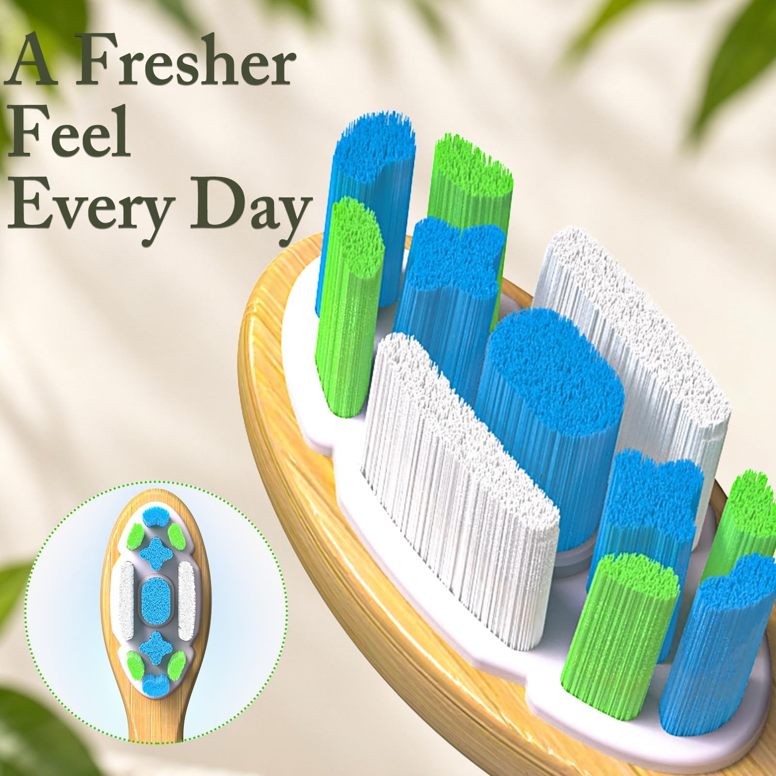 Testine in bambù compatibili con Sonicare, setole morbide