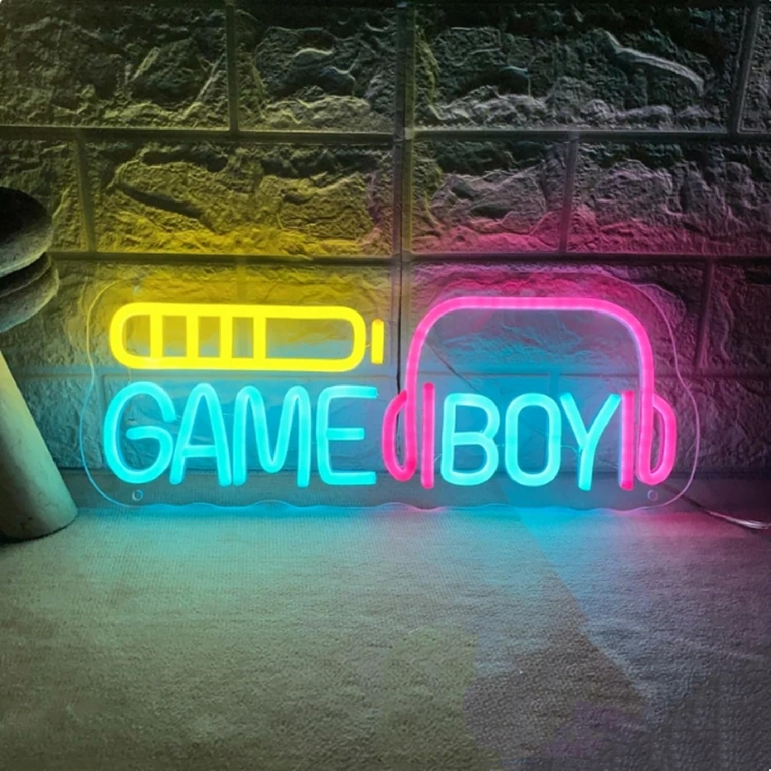 Targa in acrilico a LED dimmerabile, per sala giochi, alimentata tramite USB, per gaming, luce da parete, decorazione da parete, regalo per ragazze e ragazzi, 40 x 15,5 cm