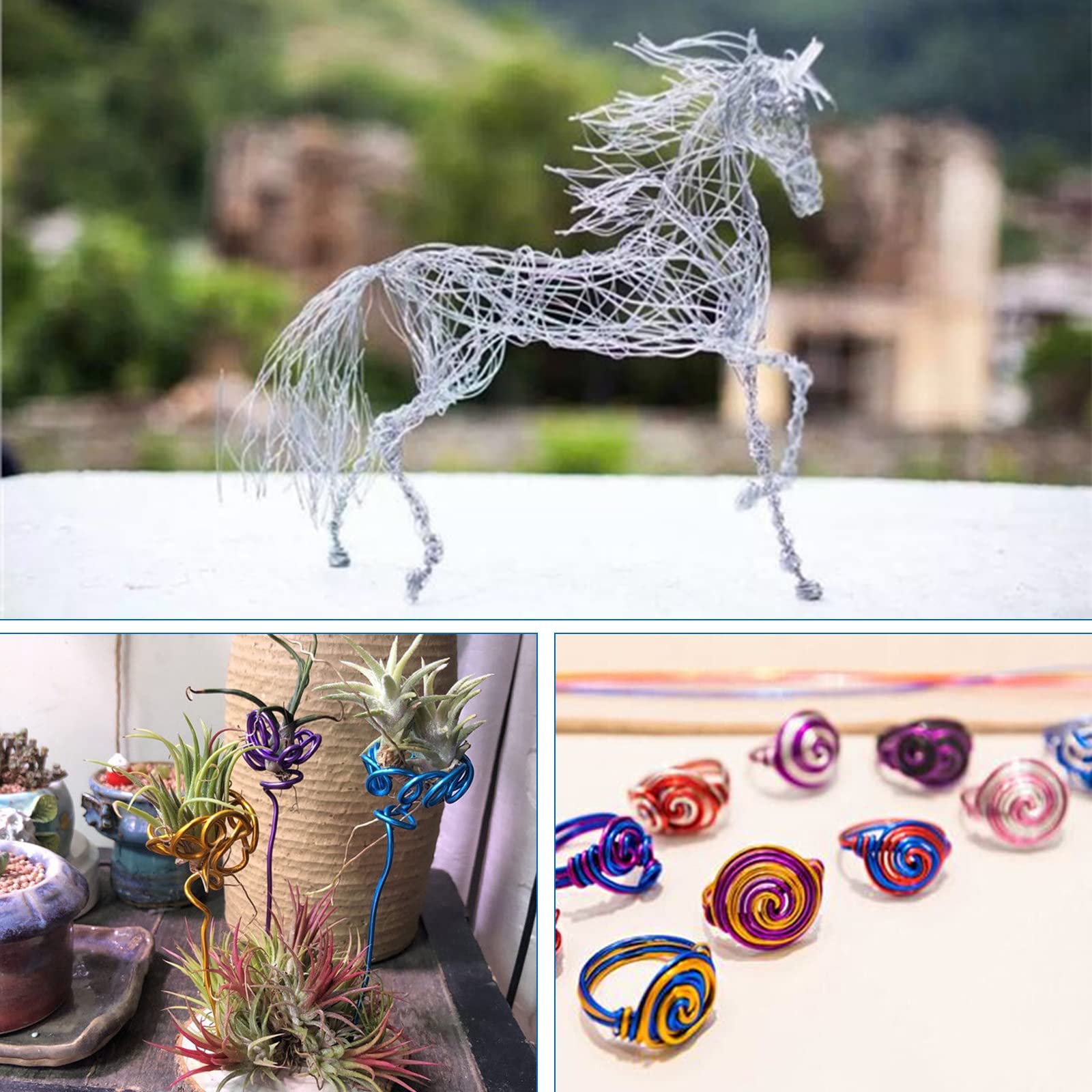 Filo Di Ferro Per Fai Da Te - 3 Rotoli Da 0.35mm X 50m, Verde Oro Argento - Foto 4