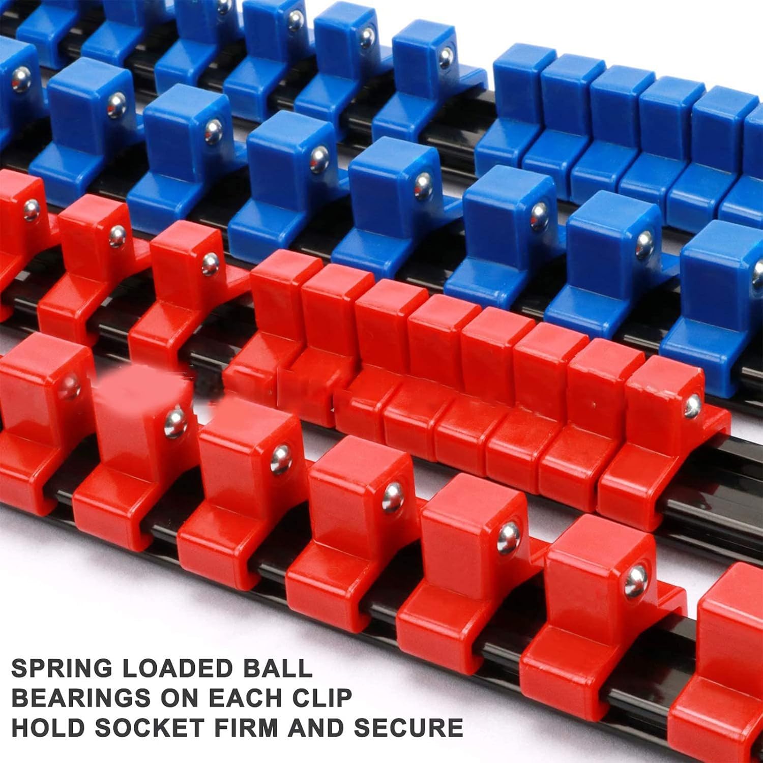 Socket Holder, 6Pcs ABS Socket Wrenchs Holder Adjustable Finisher 1/4 3/8 Storage Mountable Sliding Stand Sleeve Holder Rack