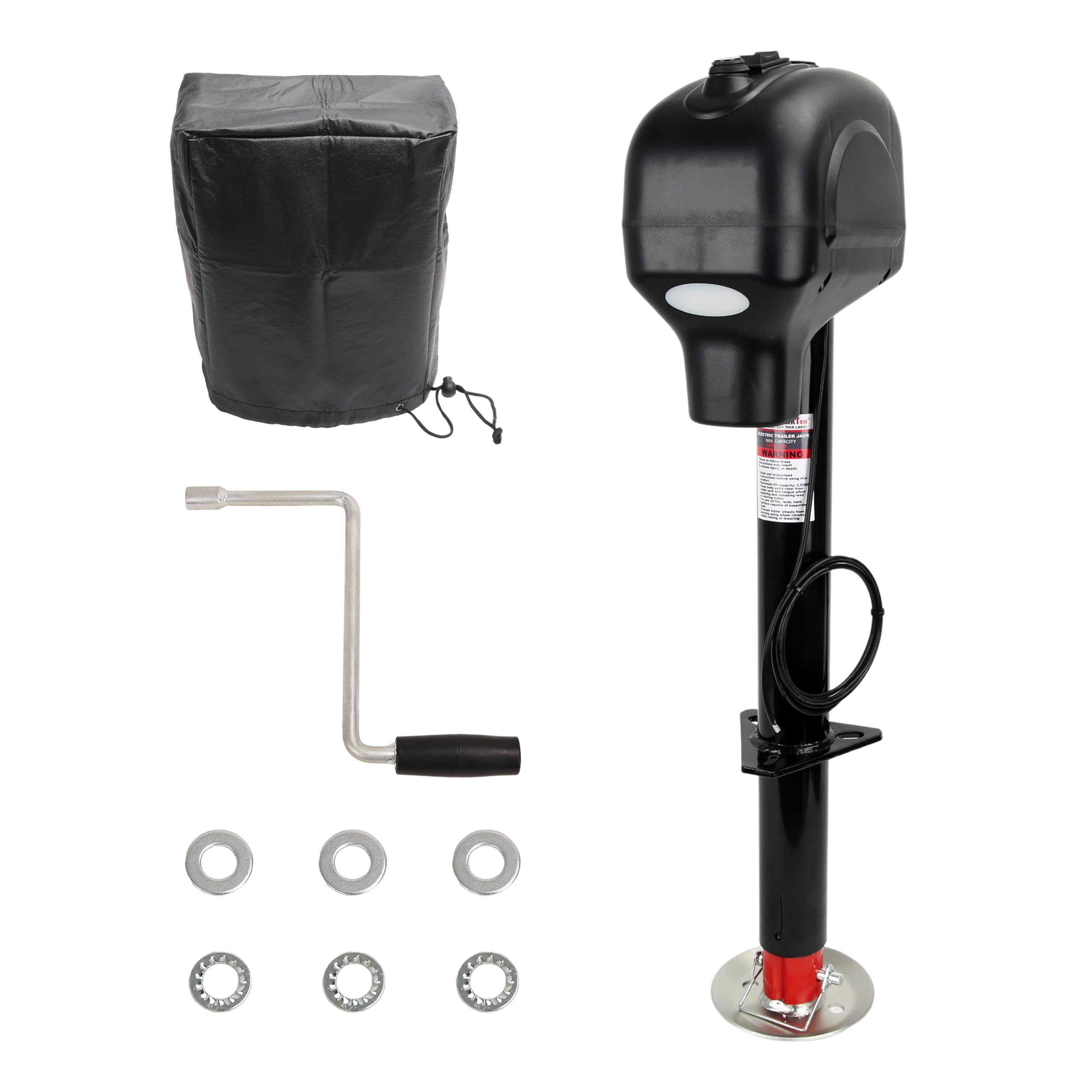 Jack Remorque électrique 7500 Lbs – Noir, Camping-car Et Caravane, 12V, 5 Ans Garantie