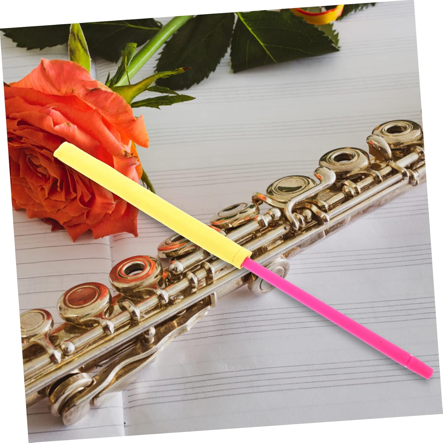 Vaguelly 5pcs Flute Cleaning Rod Replacement Tool Safe Material Cleaning Stick for Flutes and Clarinets Removable Design for Music and Players
