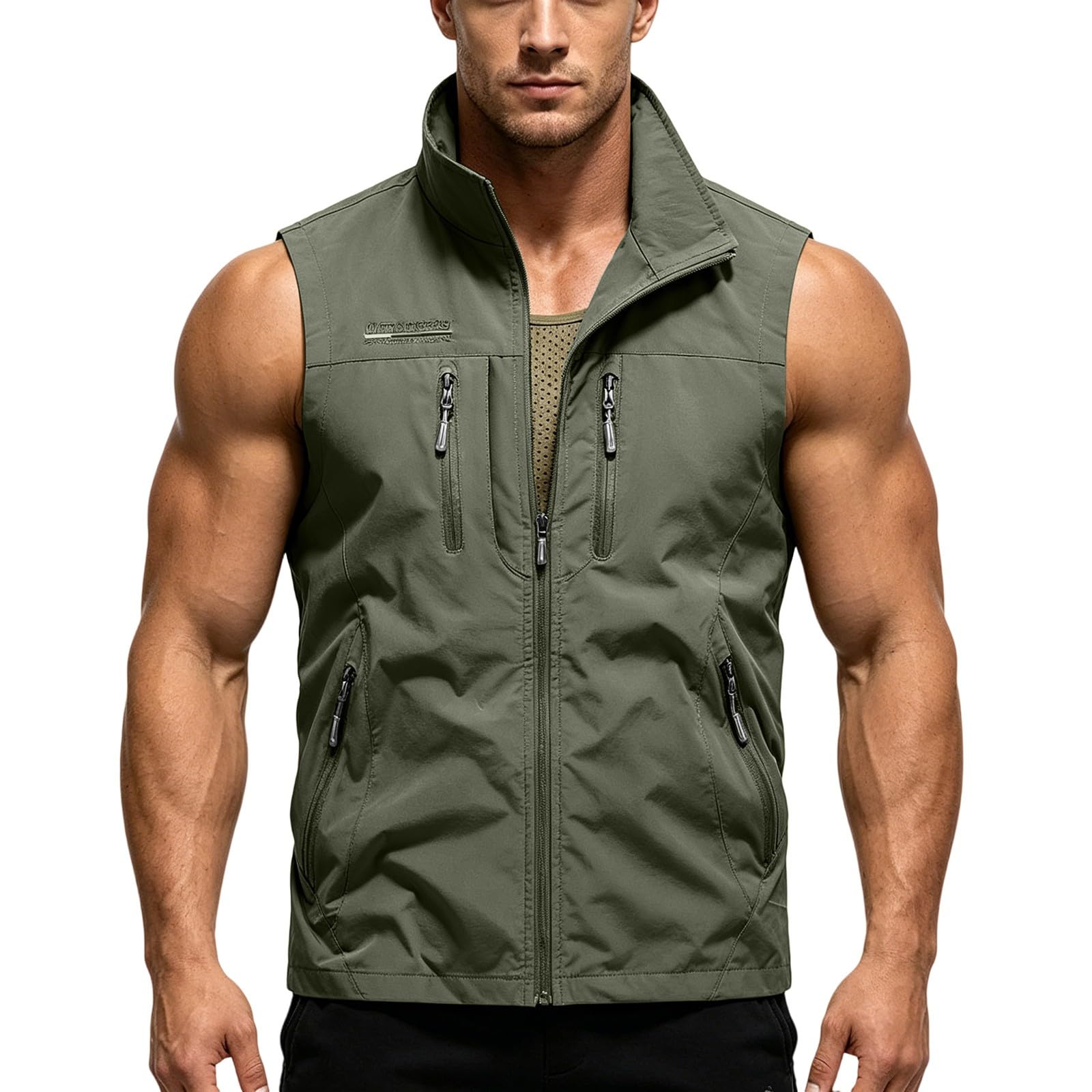 Chaleco tipo cargo hombre ligero y transpirable chaqueta suelta 6