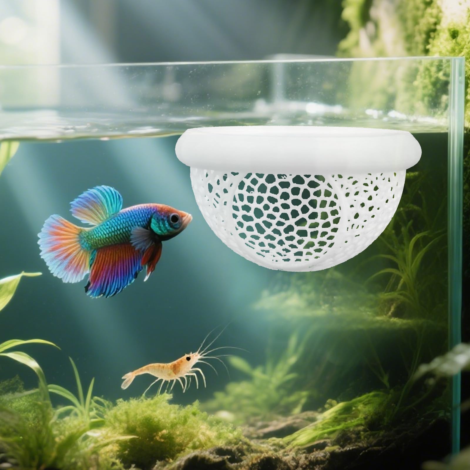 lasuroa Floating Betta Hide, 2.76x1.57 Inch Floating Betta Shrimp Cave Fish Tank Hide Hideout Spots Aquarium Hammock Decor for Fish Safe Resting Ornaments Decoration Accessories (White) - Image 3