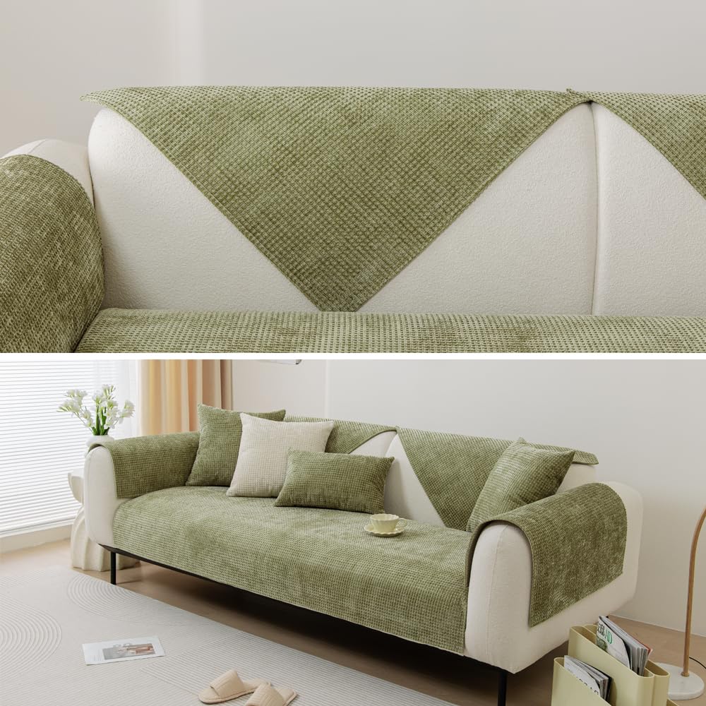 NUODWELL Soft Chenille Sofa Cover 1/2/3/4 Seater, Universal Non-Slip L Shape Couch Cover - Image 4