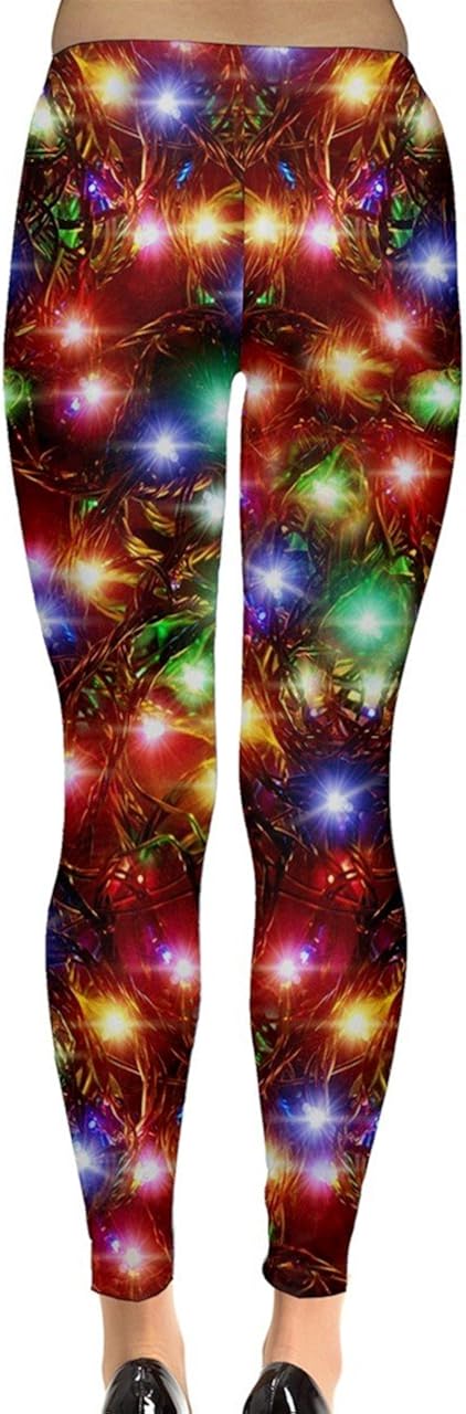 CowCow Womens Christmas Ornaments Tree Snow Xmas Lights Santa Deer Leggings, XS-5XL : Clothing, Shoes & Jewelry