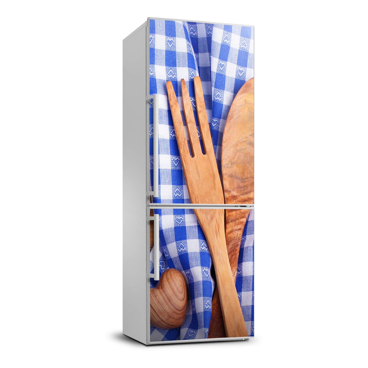 Autocollant frigo Tulup effet couverts en bois pour une cuisine chaleureuse