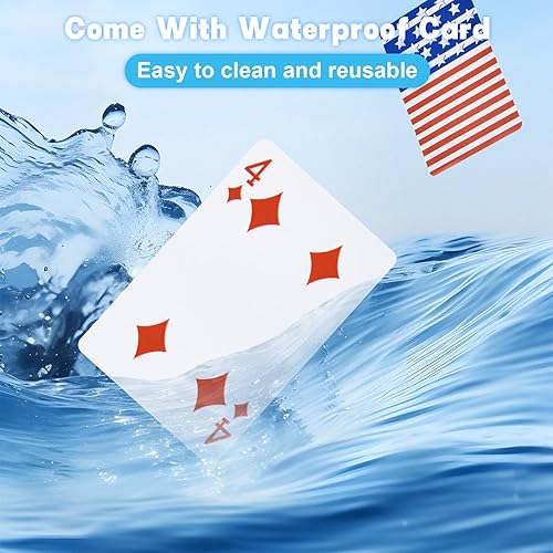 Miniatura 4 de succulentlovers Mesa de cartas inflable grande para piscina con naipes impermeables  41 pulgadas impermeable para piscina, mesa de juegos flotantes