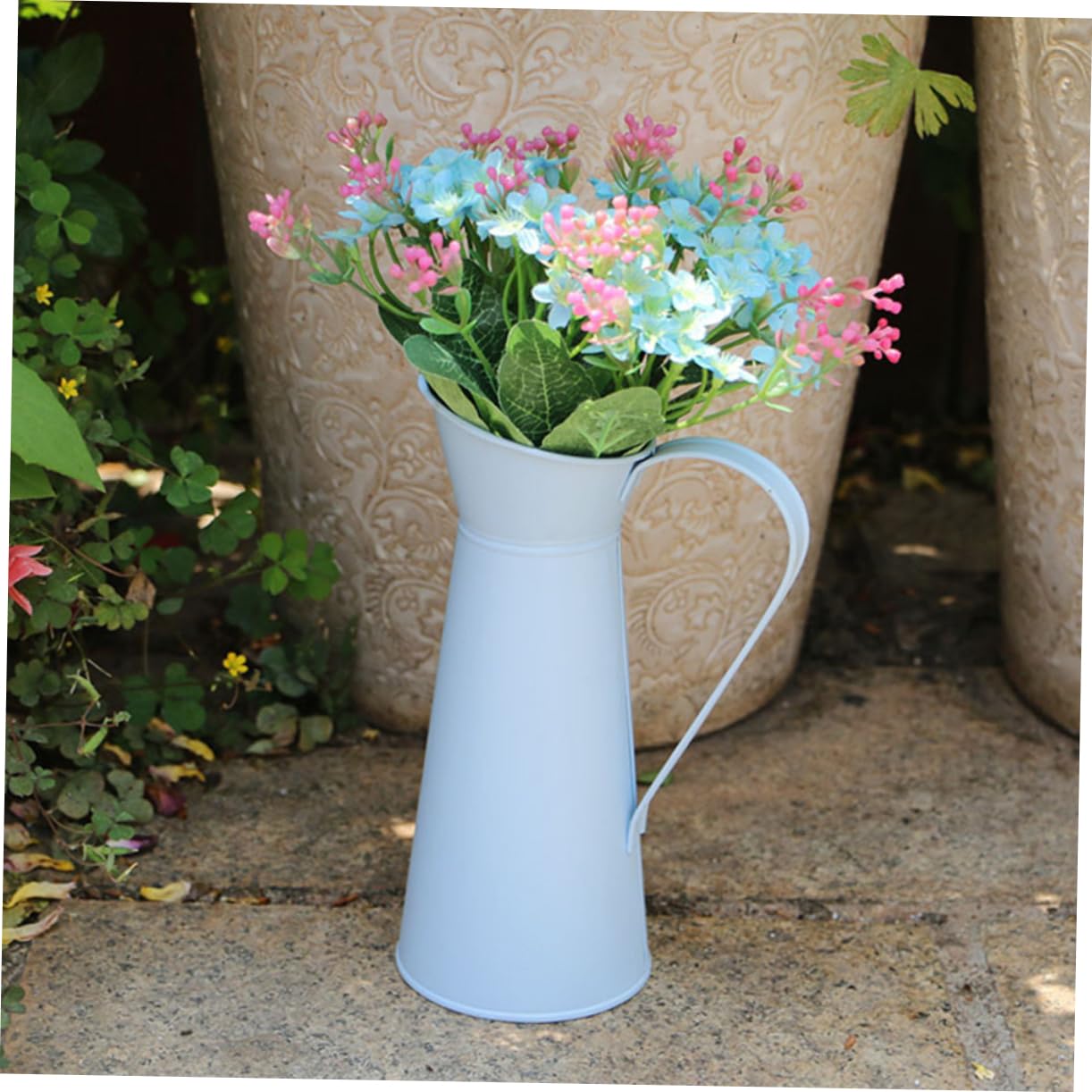 HOOTNEE 1pc Simple Iron Pitcher for Dried Flowers Creative Desktop Flower Arrangement Kettle Mini Pot Versatile Home Office Decor Random Color