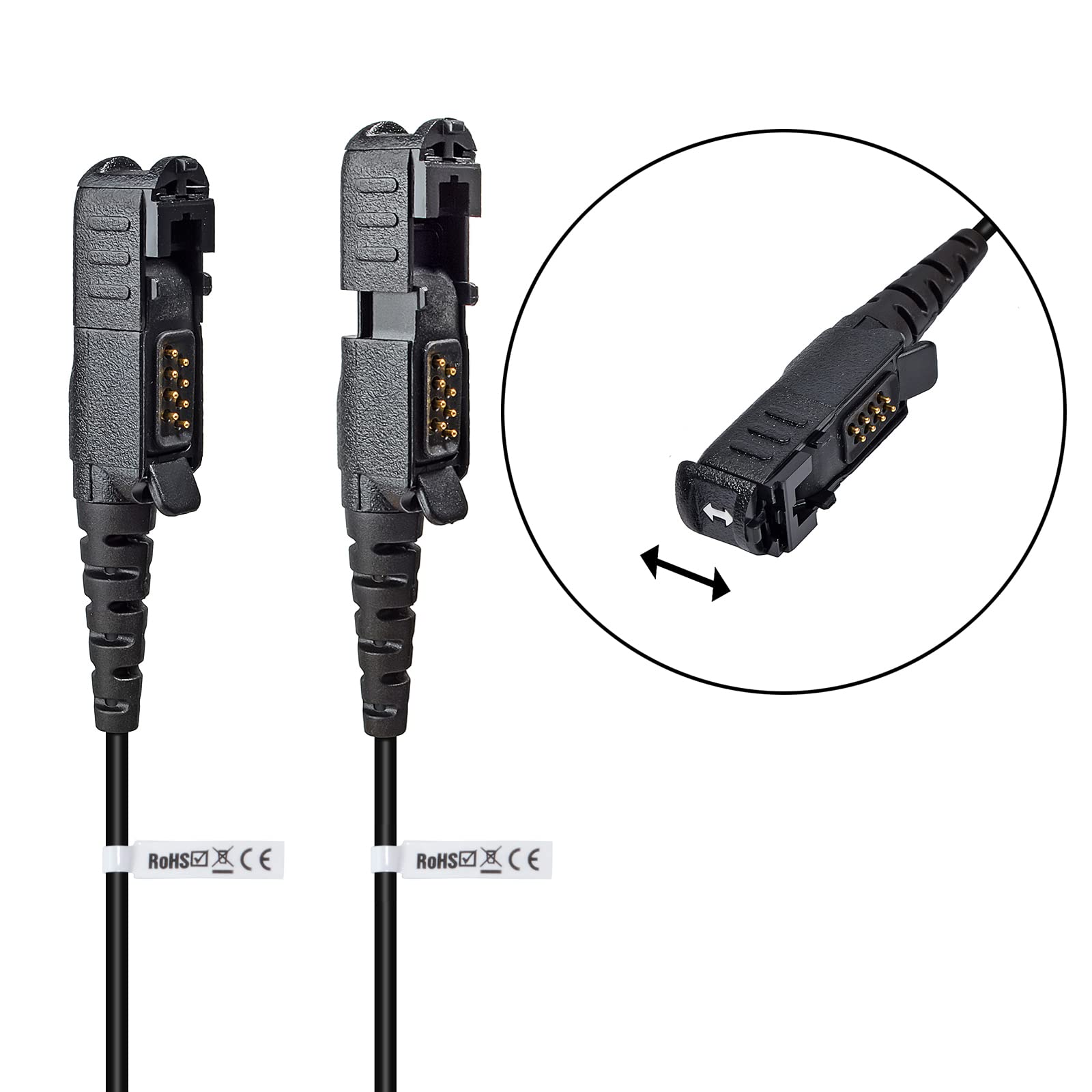 HYS Auricolare compatibile con Motorola Multi-Pin Radio DP2000 DP2400 DP2600 DP3441 DEP550 XPR3300 MTP3250 XiR P6600 Walkie Talkie, con microfono, tubo d'aria acustico nascosto (Tipo 1)