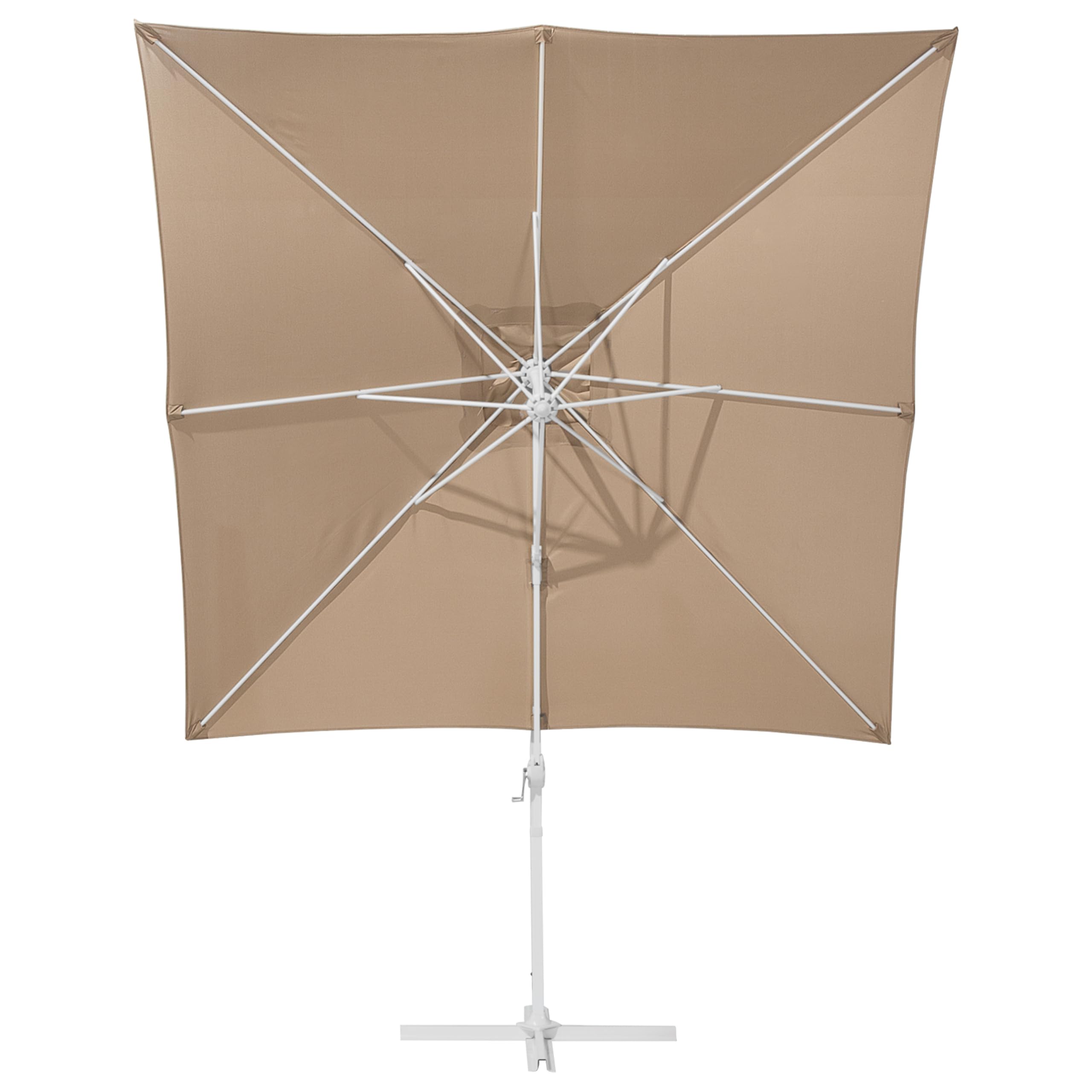 Beliani Ombrellone da giardino mocca bianco 250 x 250 x 235 cm