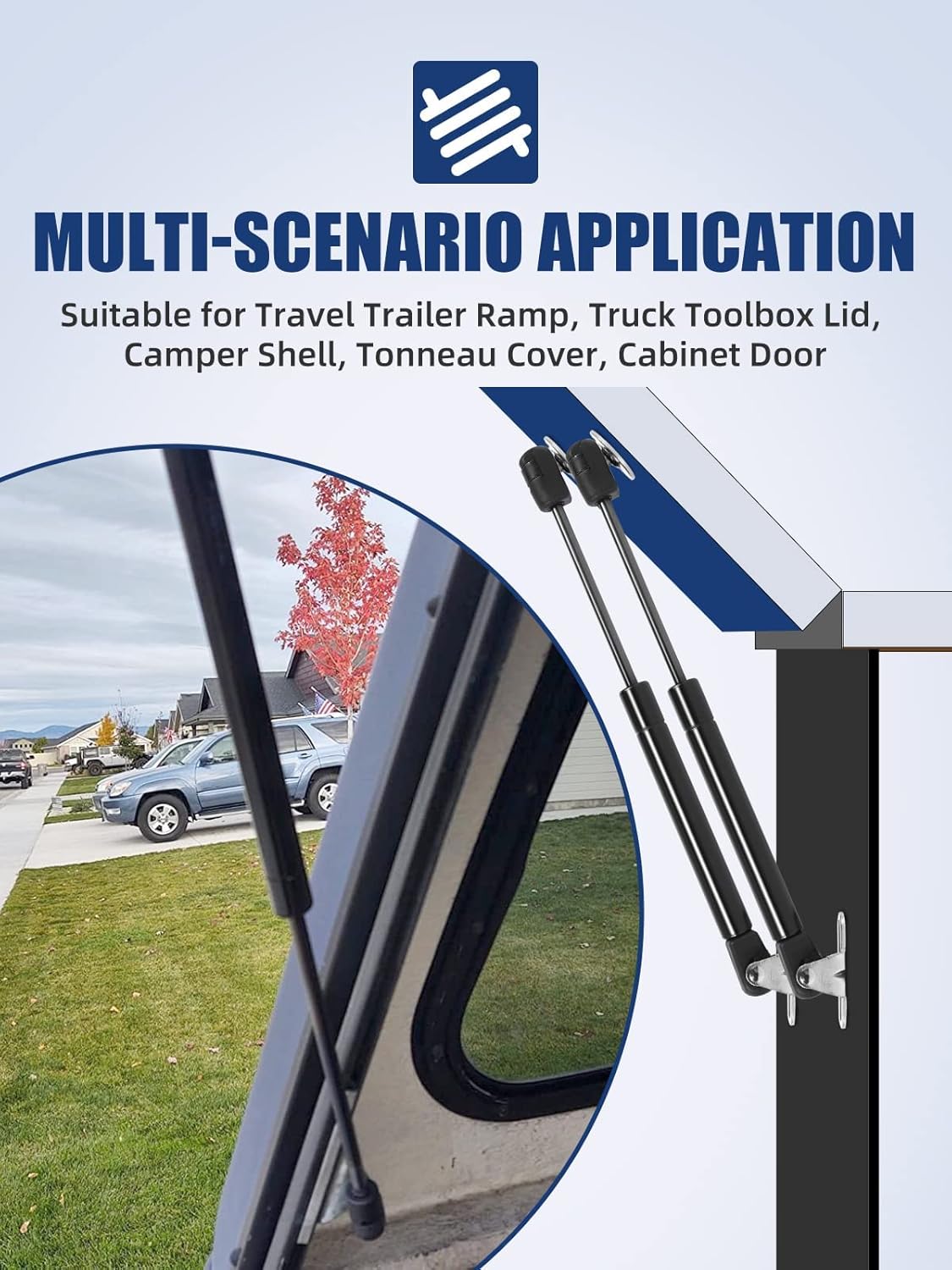 OTUAYAUTO 17 inch Gas Strut - 178N/40Lbs Universal Lift Support - C1606874 Gas Shocks for Tool Box Shock, Truck Cap Strut, Hydraulic Door Hinge, Cabinet Gas Strut, RV Door Strut