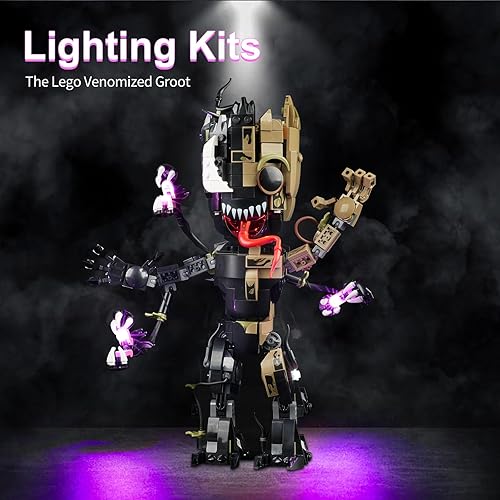 Miniatura 7 de Kit de luz LED para Lego Marvel Venomized Groot 76249, kit de iluminación creativa compatible con Lego 76249 (solo luces, sin juego de Lego)