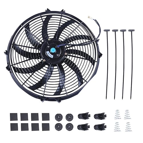 Vista 80 de Kit de montaje de ventilador de refrigeración de radiador eléctrico de 12 pulgadas, ventilador de radiador de alto rendimiento con kit de montaje