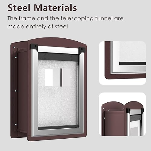 Miniatura 3 de Puerta de gato para pared, puerta de gato para pared interior y exterior, puerta para mascotas con solapas magnéticas dobles, paneles de doble