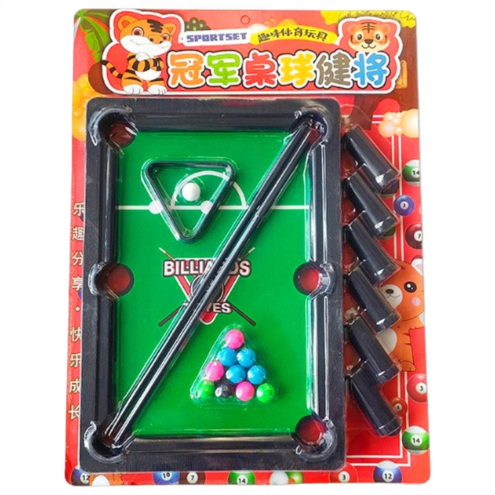 Juego de Mesa de Billar en Miniatura, Juguetes de Billar,Pequeño Juego de Juegos Deportivos - Conjunto de Piscina de Mesa, Juego de Billar de Alta simulación para niños para Adultos Juguetes