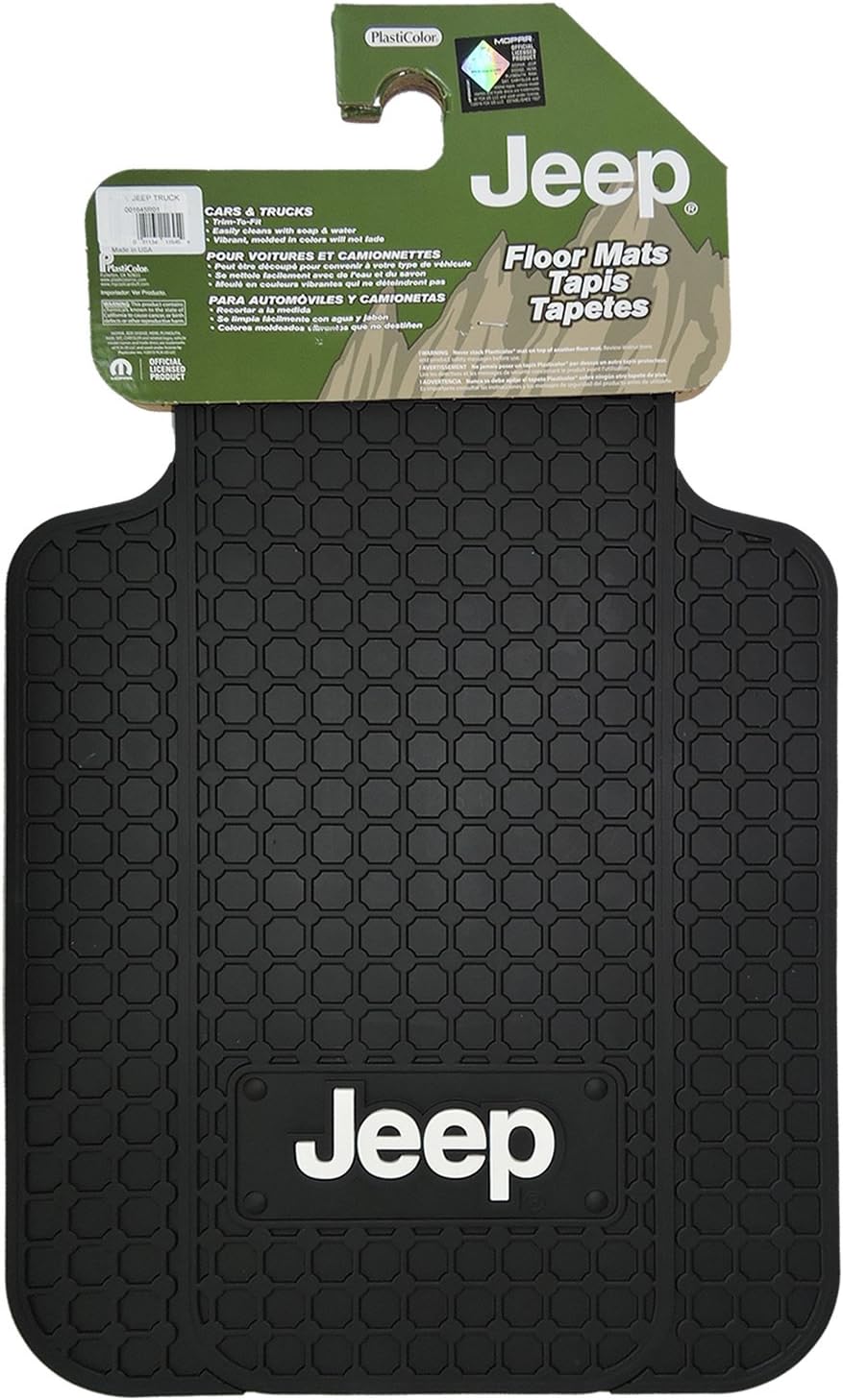 Plasticolor Black Front Rubber Floor Mats with Logo (Pair)