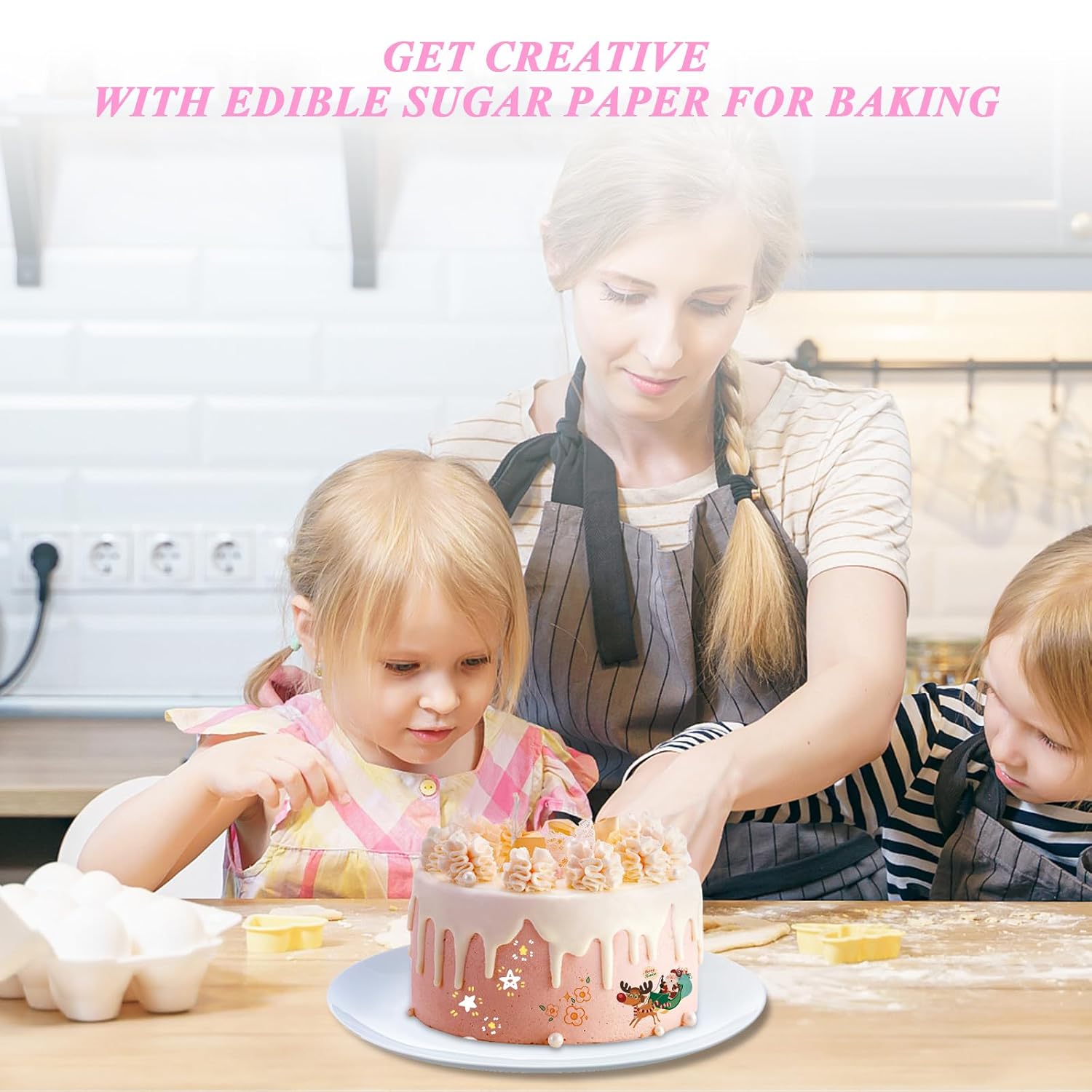 Edible paper, 25 pieces, A4 11.69 x 8.26 inches (approximately 29.7 x 21.0 cm), Frosting paper, Edible image printing paper for cakes, Cookies and decorations.