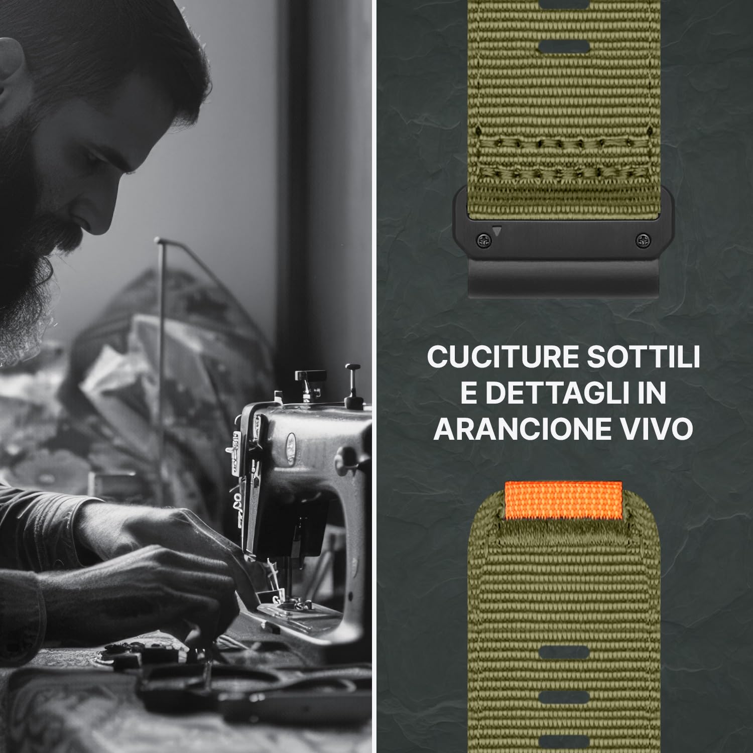Bandletic 26mm Cinturino Compatibile con Garmin Fenix 6X Pro/6X/Fenix 8 51mm/Fenix 7X/7X Pro/5X, QuickFit Nylon Militare Durevole Sport Cinturino per Instinct 2X Solar/Fenix 3/HR/Epix Pro 51mm