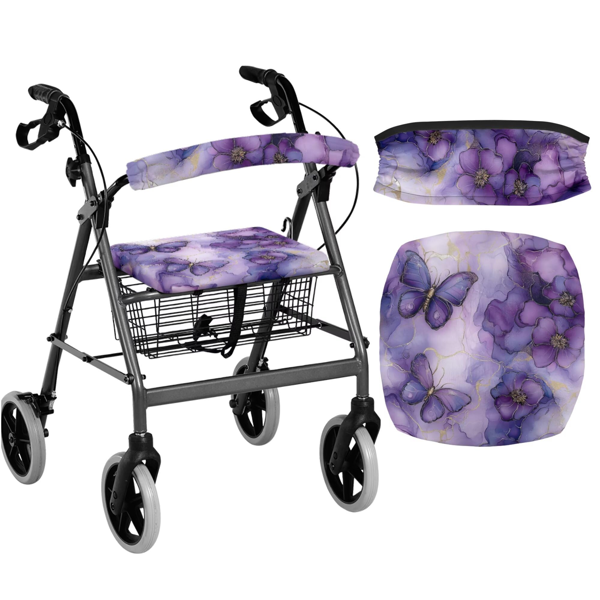 White Marble Walkers for Seniors Cover Universal Fit Walker Accessories Walkers for Seniors with Seat Cover Washable Rollator Covers — Amazon image 14