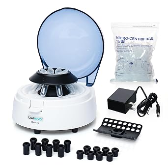 8-Place Mini Centrifuge Set, 7000RPM Benchtop Centrifuge Machine,2 Interchangeable Rotors,0.2mL32 PCR Strips &0.2mL4 PCR 8 Strips, with 500pcs of 2ml Micro-centrifuge Tubes, IN-MPS001