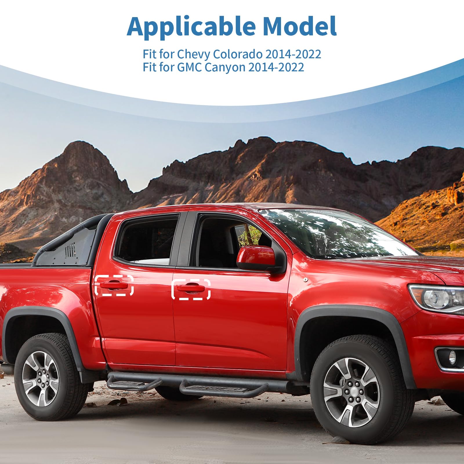 Maniglie Copricoperchi Chevrolet Colorado/GMC Canyon 2023-2025 – 4 Porte, Nero Lucido (Senza Smart Key) - Foto 6