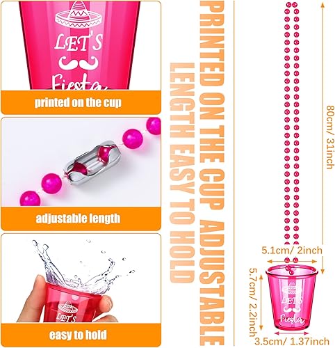 Miniatura 2 de Paquete de 12 collares de cristal de chupito Let's Fiesta, collar de cuentas de Cinco de Mayo, collares de plástico para fiesta, collar de chupito