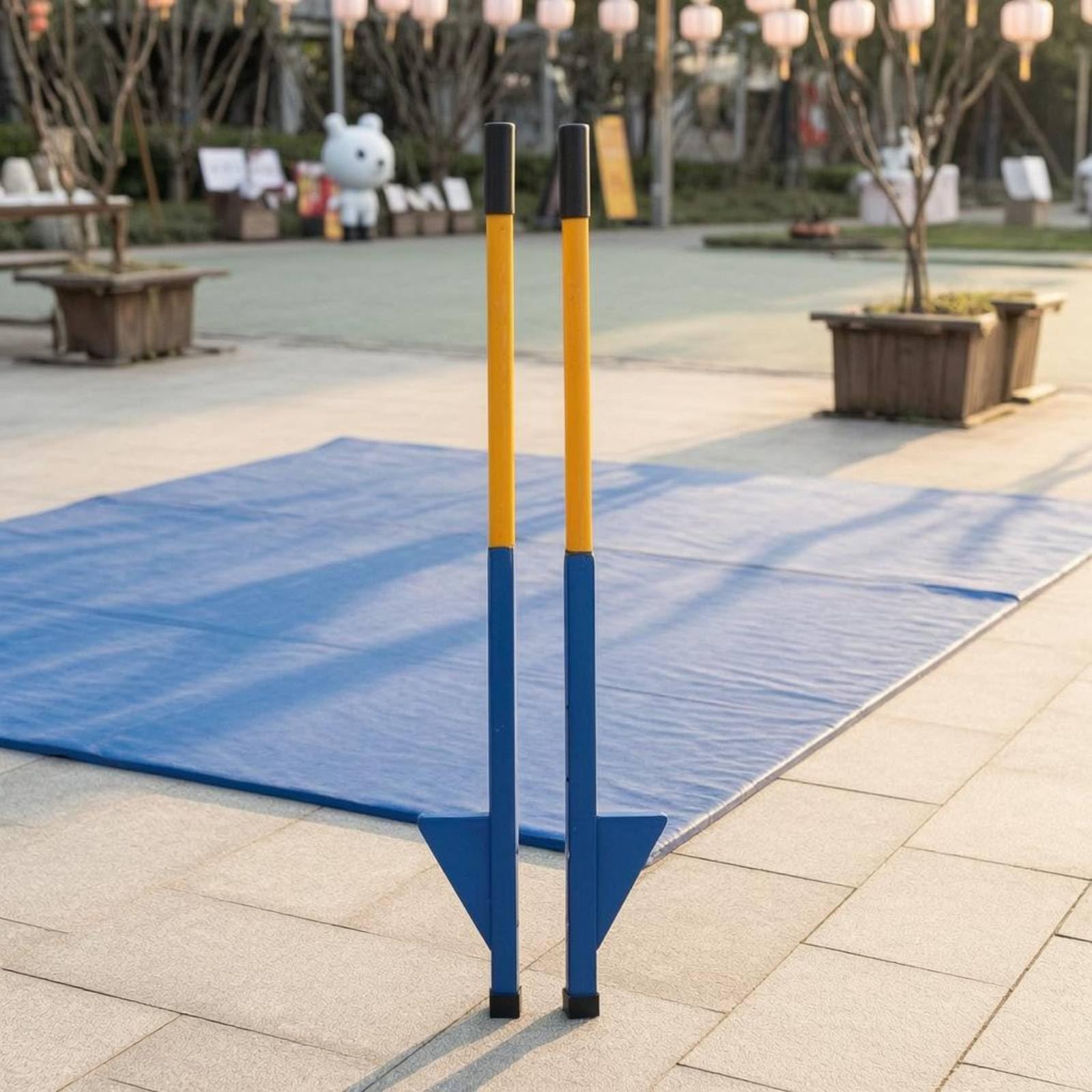 Trampoli Legno Naturale con Piattaforma Trampoli 90 Cm Coordinazione Gioco di Equilibrio, Rosa, 90