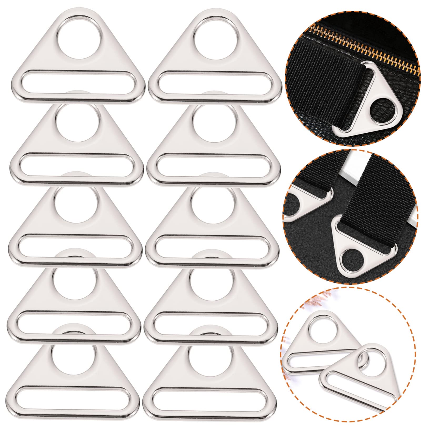 SHINEOFI 30piezas Hebillas De Triángulo Ajustables Para Manualidades Para Mochilas Suspenders y Proyectos De Costura Reemplazables y Fáciles De Usar