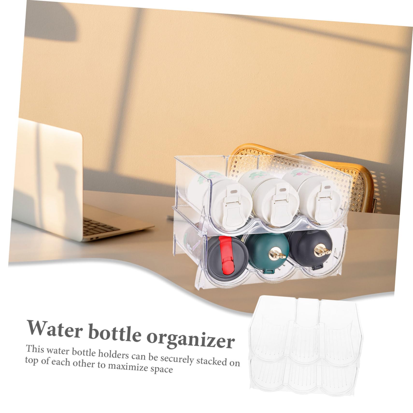 PRETYZOOM Casier à Bouteilles en Pet, Support Empilable et Démontable, Base Large et Stable, pour Comptoir Cuisine et Réfrigérateur, Rangement 2 Pièces