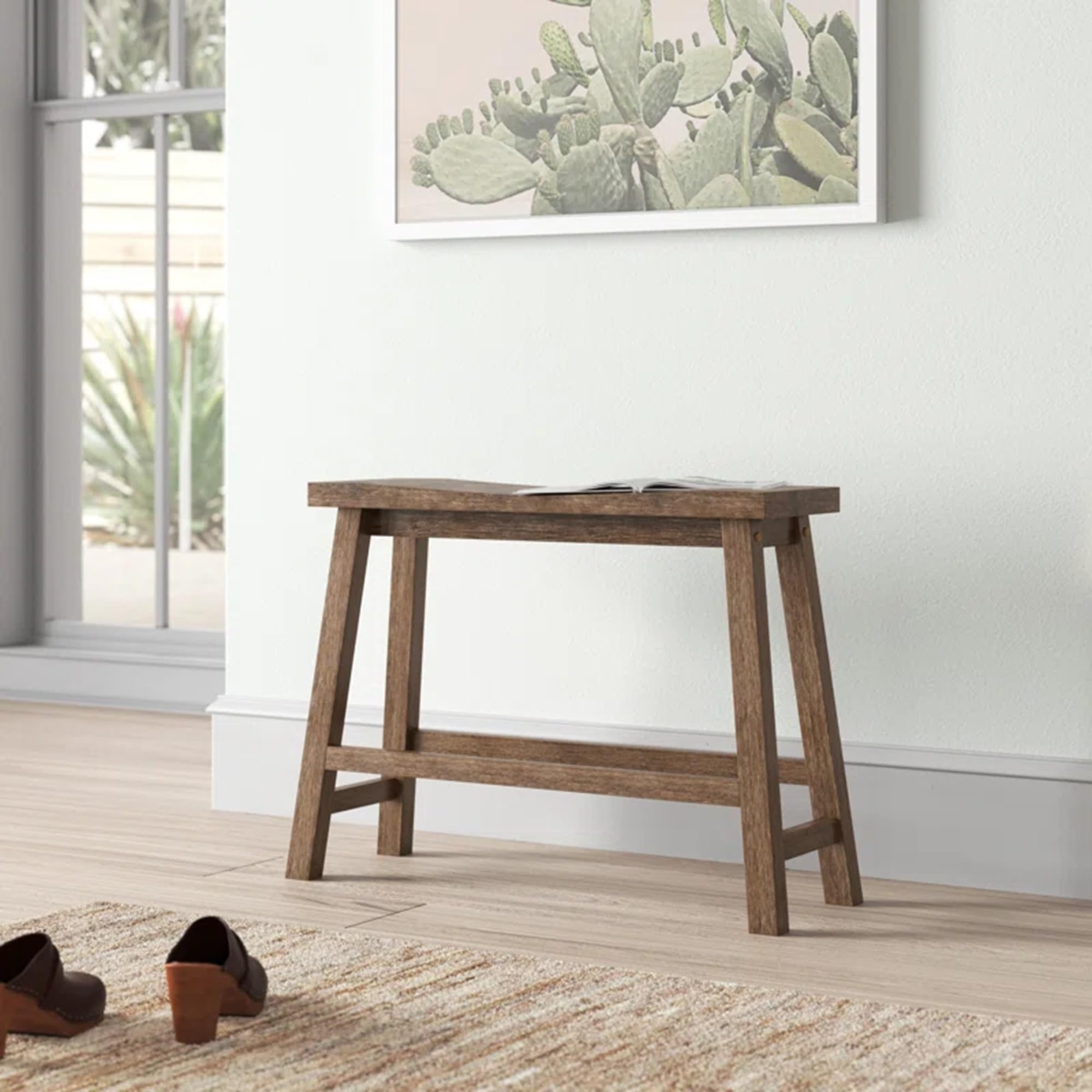 Boraam Sonoma Counter Height Backless Bench - Barnwood Wire-Brush Finish