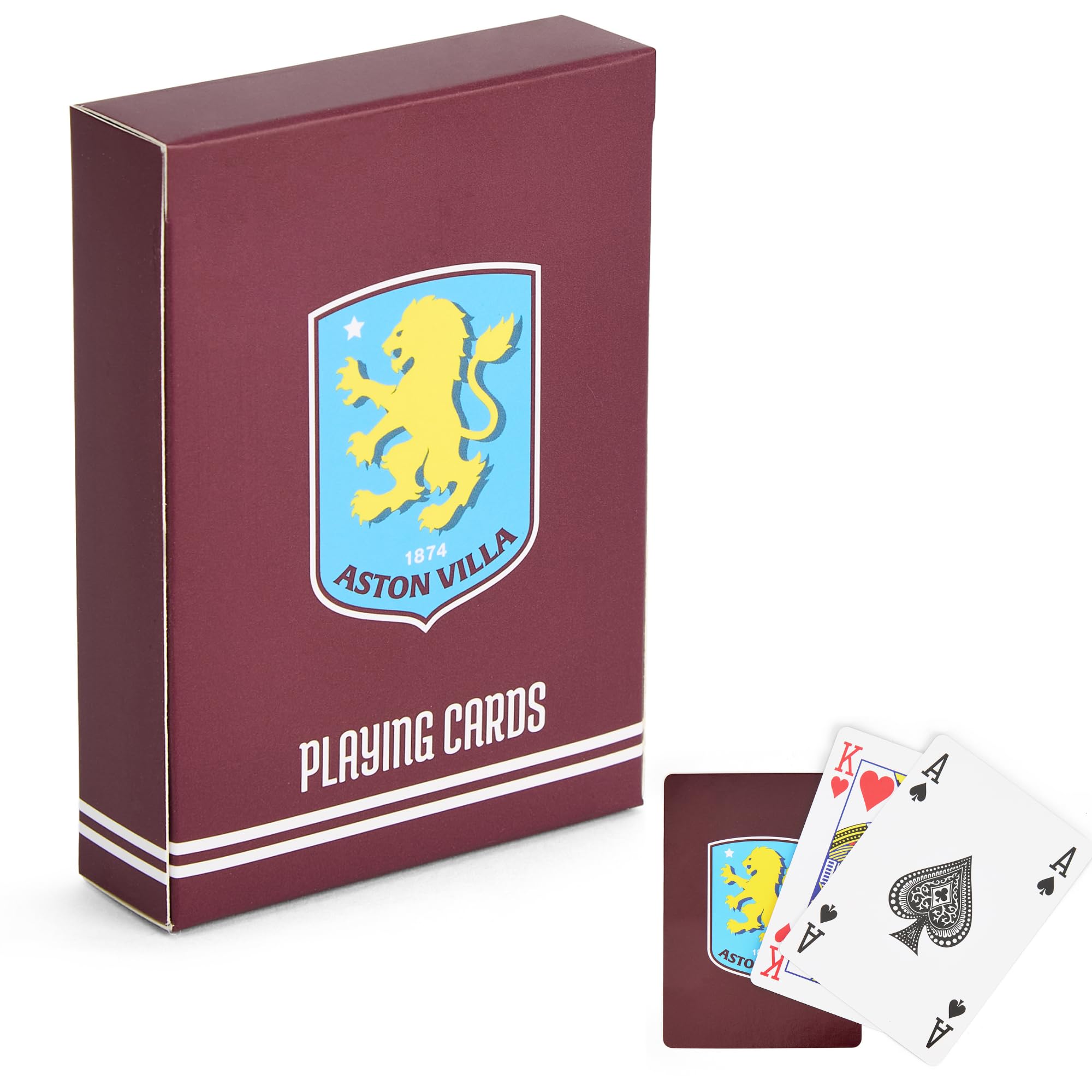 The Gift Scholars Officially Licensed Aston Villa FC Playing Cards - Standard 52-Card Deck - Fun for All Ages of Villans UTV
