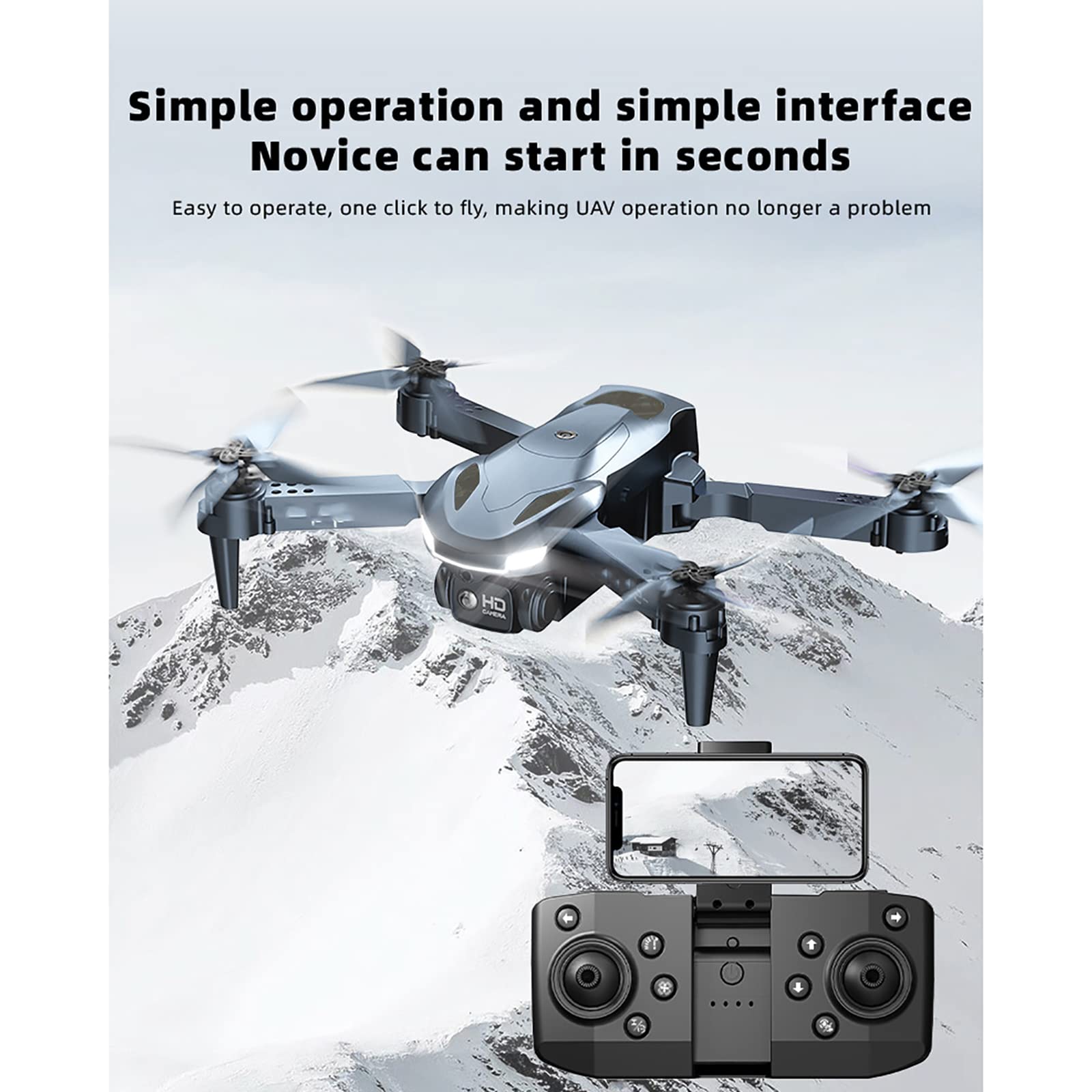 Dron Z Lokalizacją Przepływu Optycznego, Mini Dron Do Fotografii Lotniczej Z Podwójną Kamerą 1080P HD FPV, Śledzenie Lotu I Śledzenie Lotu, Na Prezenty Świąteczne I Noworoczne
