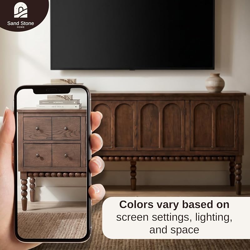 65" TV Entertainment Console, Buffet Cabinet, Cocoa Brown image 5