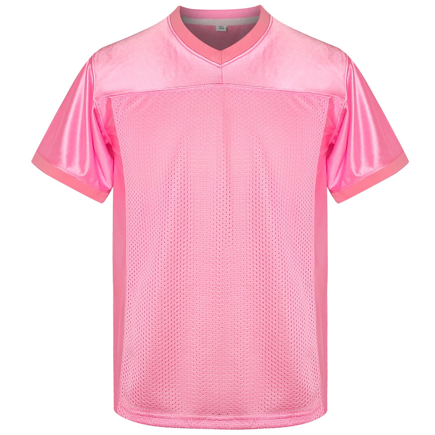 Youth Boys' Blank Football Jersey,Athletic Fans Shirts Practice Sports Shirt for Kids (Medium, Pink)