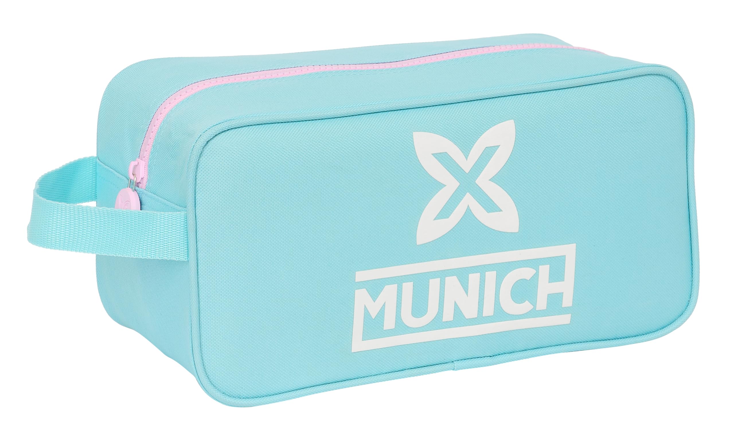 Safta Munich Heaven - Zapatillero Mediano, Multiusos, Portatodo, Deporte, Extraescolares, Fútbol, Cómodo y Versátil, 29x14x15 cm, Color Celeste