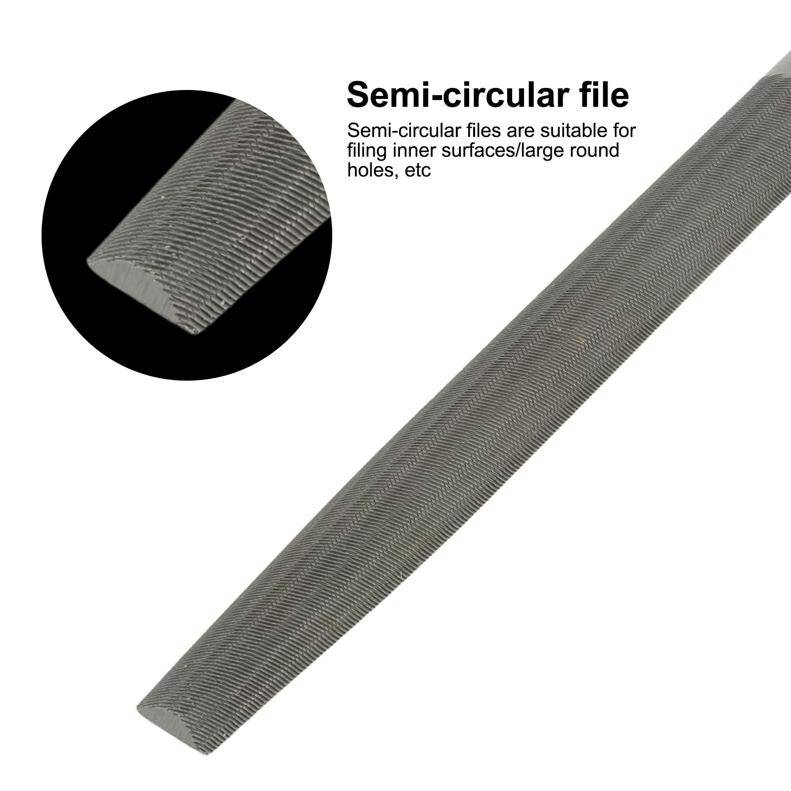 Metal File, Professional Files Tool, High Carbon Steel Woodworking File, Half-Round, for Crafts Metal & Wood Work, 320MM - Image 3