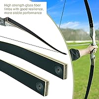 Vista 8 de Arco largo de caza desmontable Black Hunter, GLURAK 1,52 m/60" de madera para mano derecha y izquierda, arco de tiro con arco para principiantes