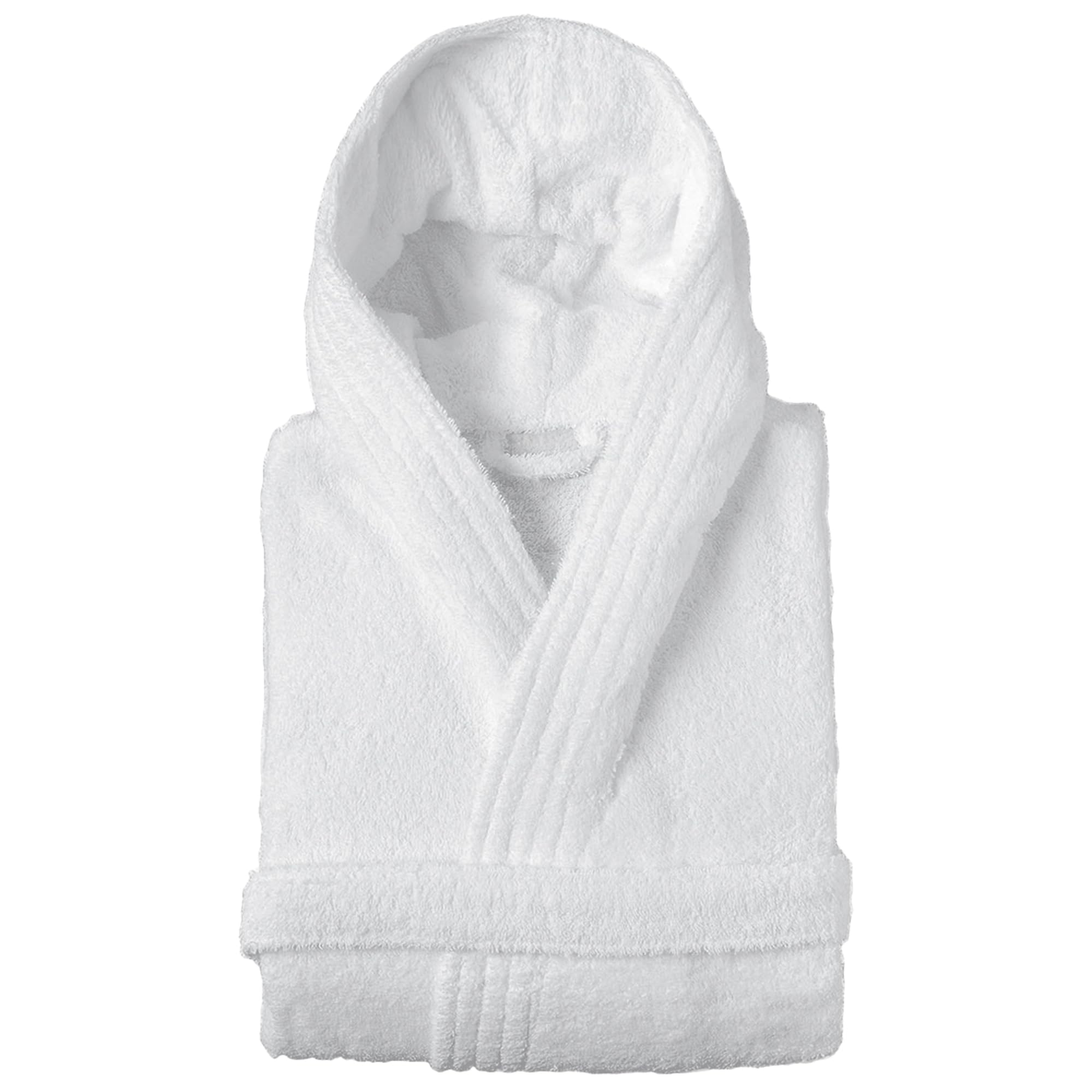 Linnea Peignoir à Capuche Adulte Pure Coton XXL Hauteur Courte Blanc